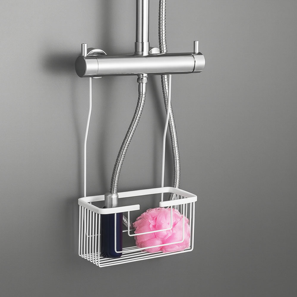 Kibath Cesta Portagel rectangular ECLI de colgar acabado blanco mate fabricado en latón - Imagen 2