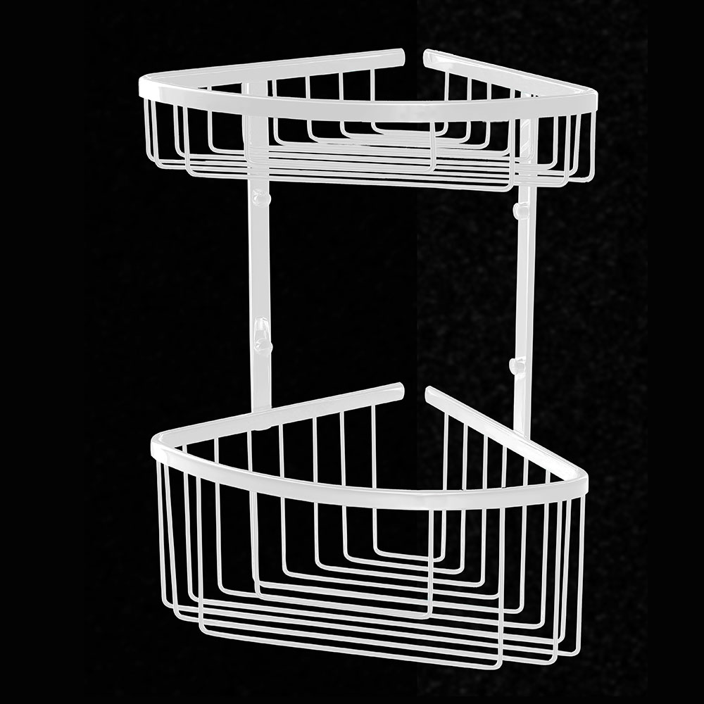 Kibath Portagel doble ACO esquina acabado blanco mate fabricado en latón