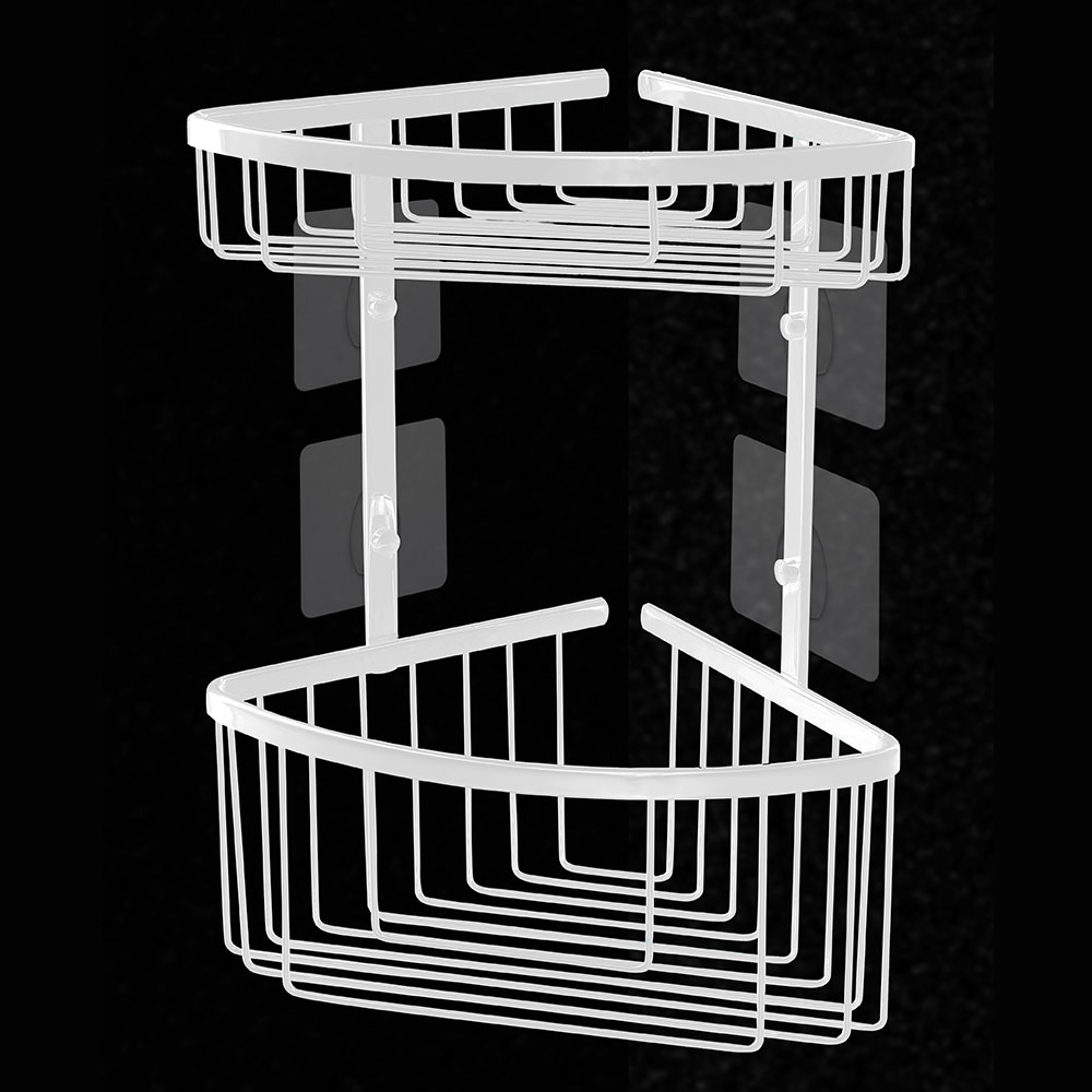 Kibath Portagel doble ACO esquina acabado blanco mate fabricado en latón - Imagen 4