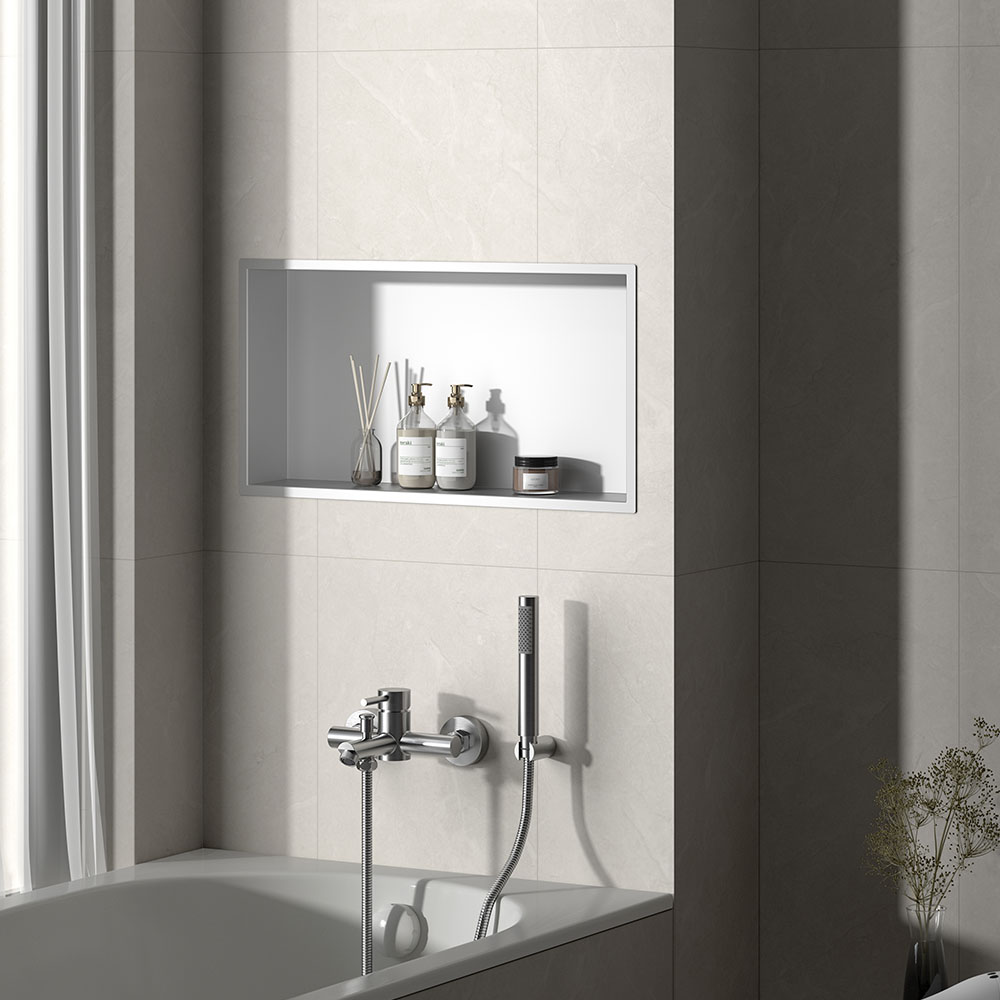 Kibath Nicho de Ducha de Acero Inoxidable, Hornacina estante de baño empotrado. 60x30x90cm en - Imagen 5