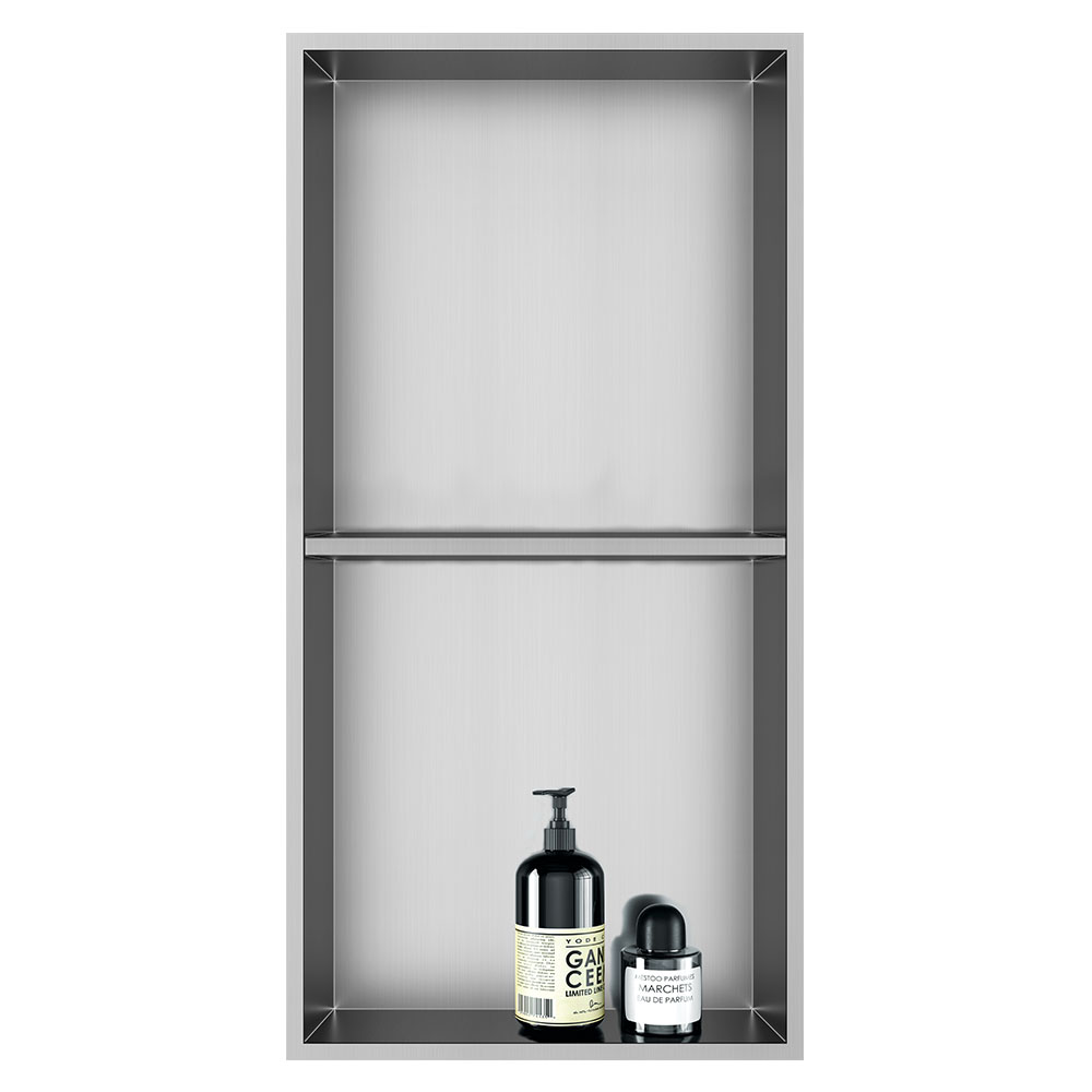 Kibath Nicho de Ducha de Acero Inoxidable, Hornacina estante de baño empotrado. 60x30x90cm en - Imagen 2