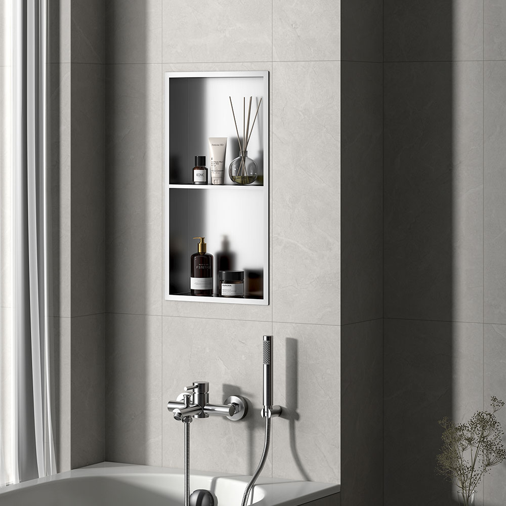 Kibath Nicho de Ducha de Acero Inoxidable, Hornacina estante de baño empotrado. 60x30x90cm en - Imagen 6