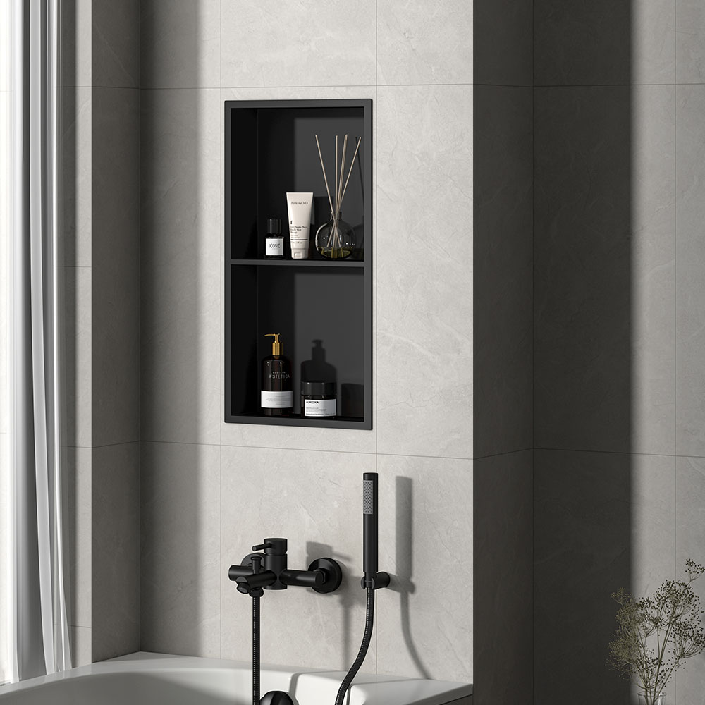 Kibath Nicho de Ducha de Acero Inoxidable, Hornacina estante de baño empotrado. 60x30x90cm en - Imagen 7
