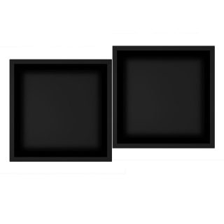 Kibath Pack 2 Hornacinas Nicho de empotrar cuadrada de 30 x 30 cm acabado NEGRO acero inoxidable