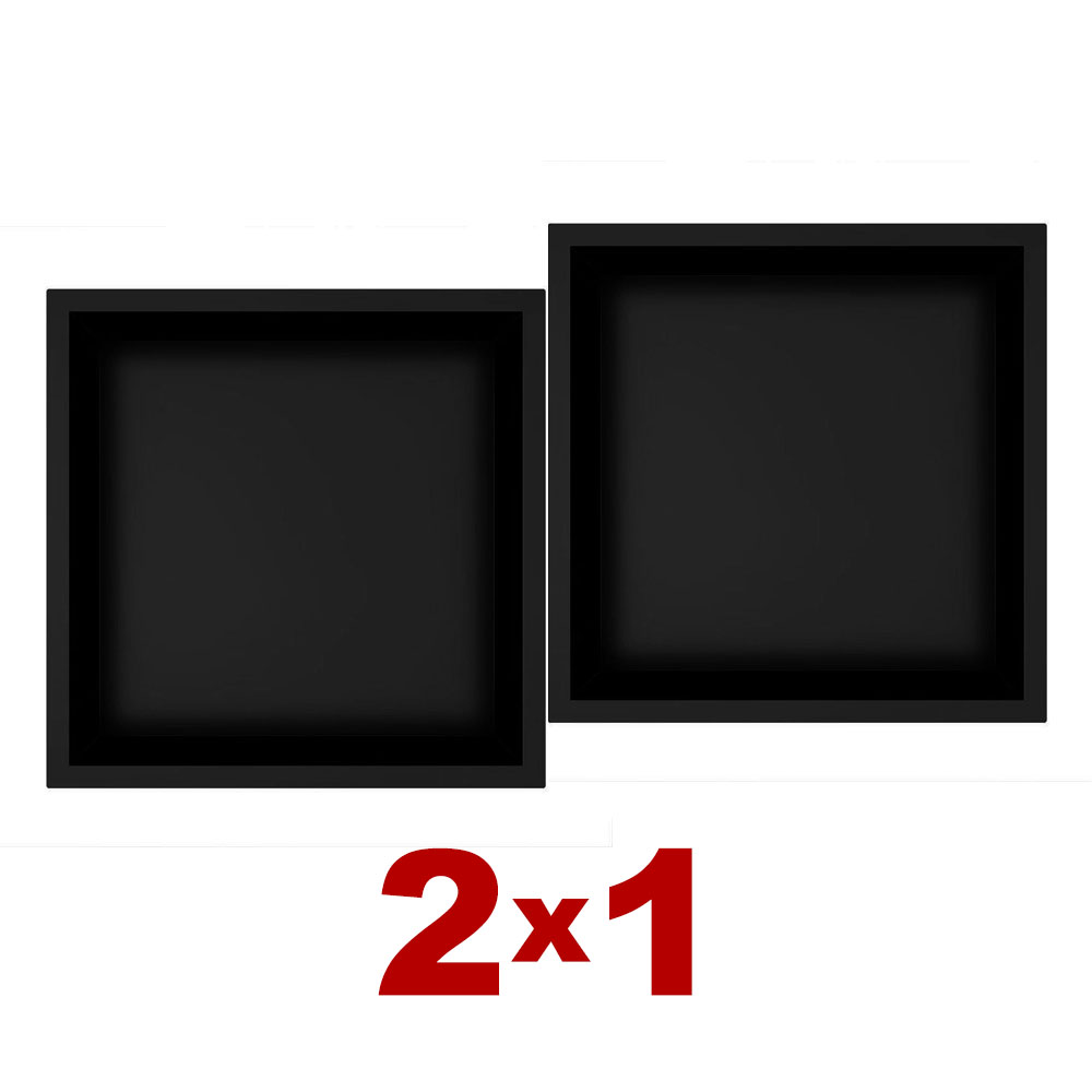 Kibath Pack 2 Hornacinas Nicho de empotrar cuadrada de 30 x 30 cm acabado NEGRO acero inoxidable - Imagen 6
