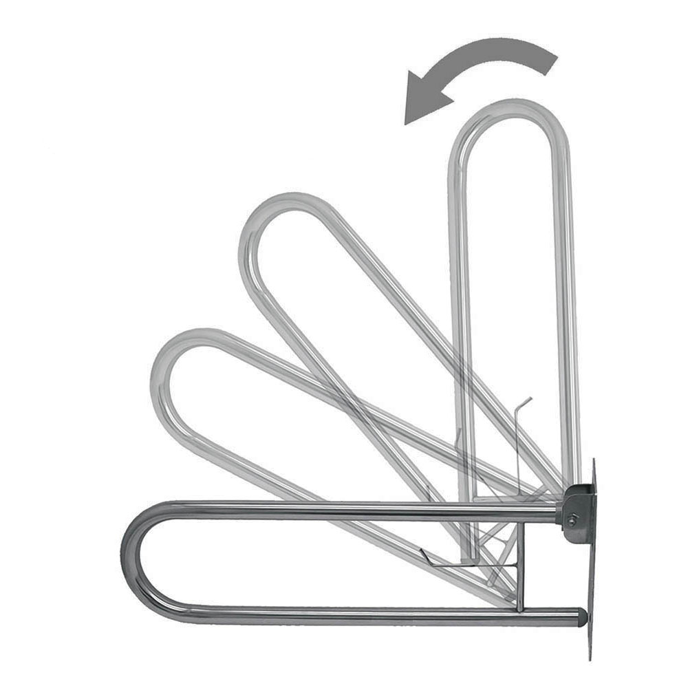 Kibath Asa De Seguridad de baño 80 cm acabado abatible cromo brillo fabricado en acero inoxidable - Imagen 4