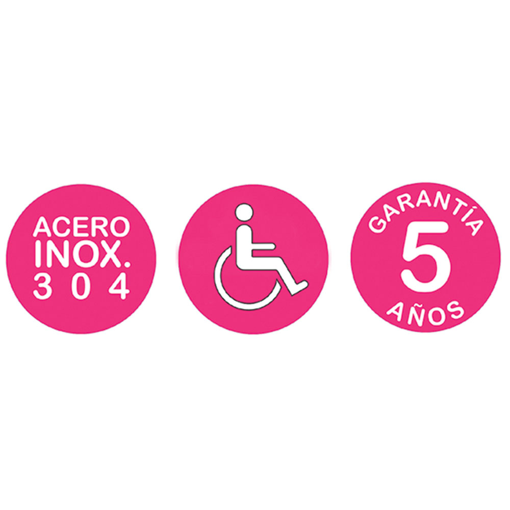 Kibath Asa De Seguridad de baño 80 cm acabado abatible cromo brillo fabricado en acero inoxidable - Imagen 6