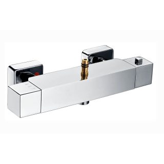 Kibath Grifo Para Columna De Ducha cuadrada termostático acabado cromo brillo fabricado en latón