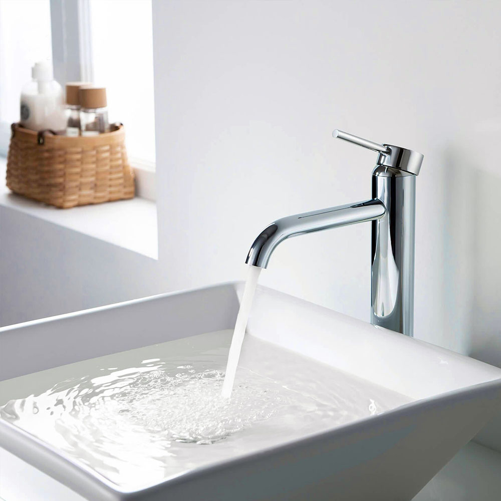 Kibath Grifo De Lavabo monomando ZUÑI alto acabado cromo brillo fabricado en latón - Imagen 2