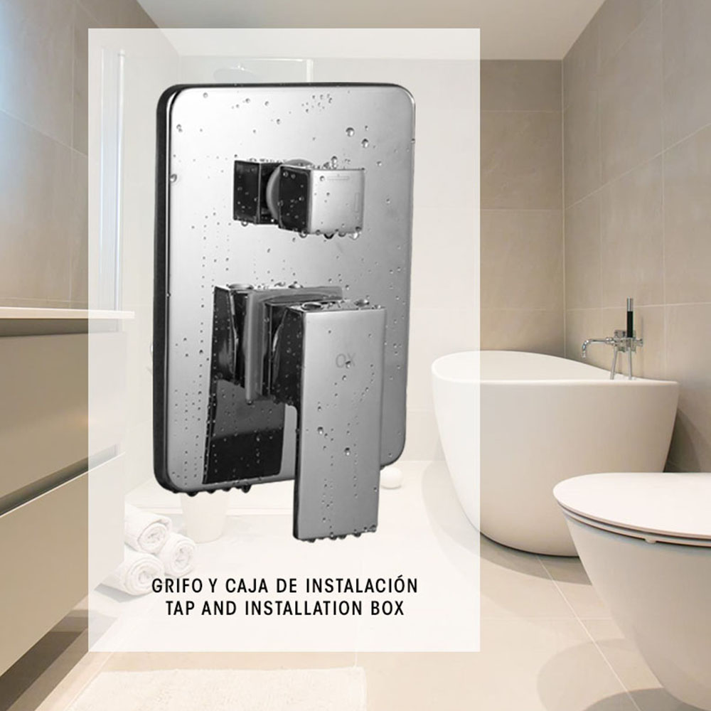 Kibath Grifo De Ducha Empotrada monomando CASI solo grifo acabado cromo brillo fabricado en latón - Imagen 2