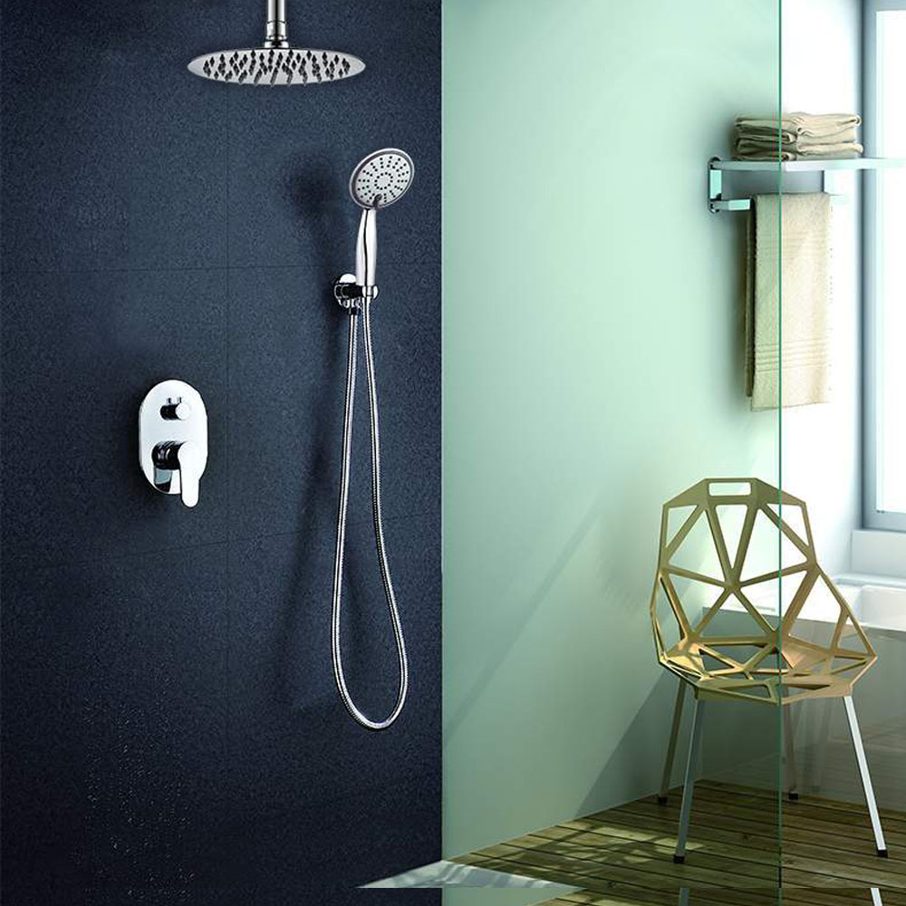 Kibath Grifo De Ducha Empotrada monomando VAL equiipo de techo acabado cromo brillo fabricado en latón - Imagen 2