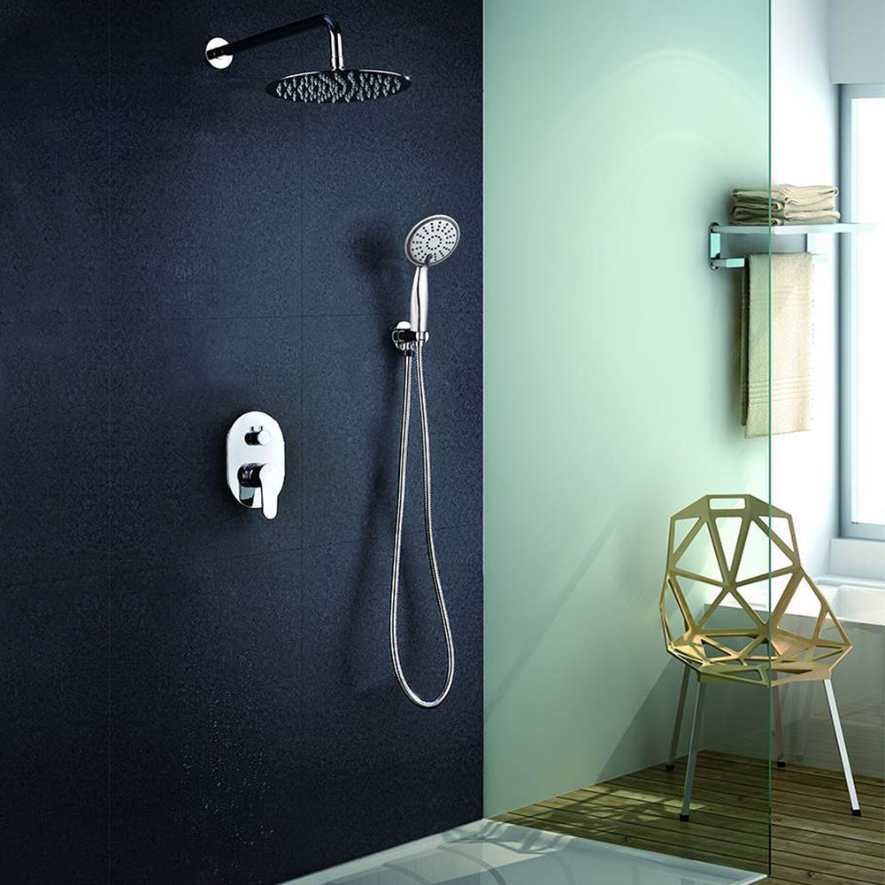 Kibath Grifo De Ducha Empotrada monomando VAL equipo de pared acabado cromo brillo fabricado en latón - Imagen 2