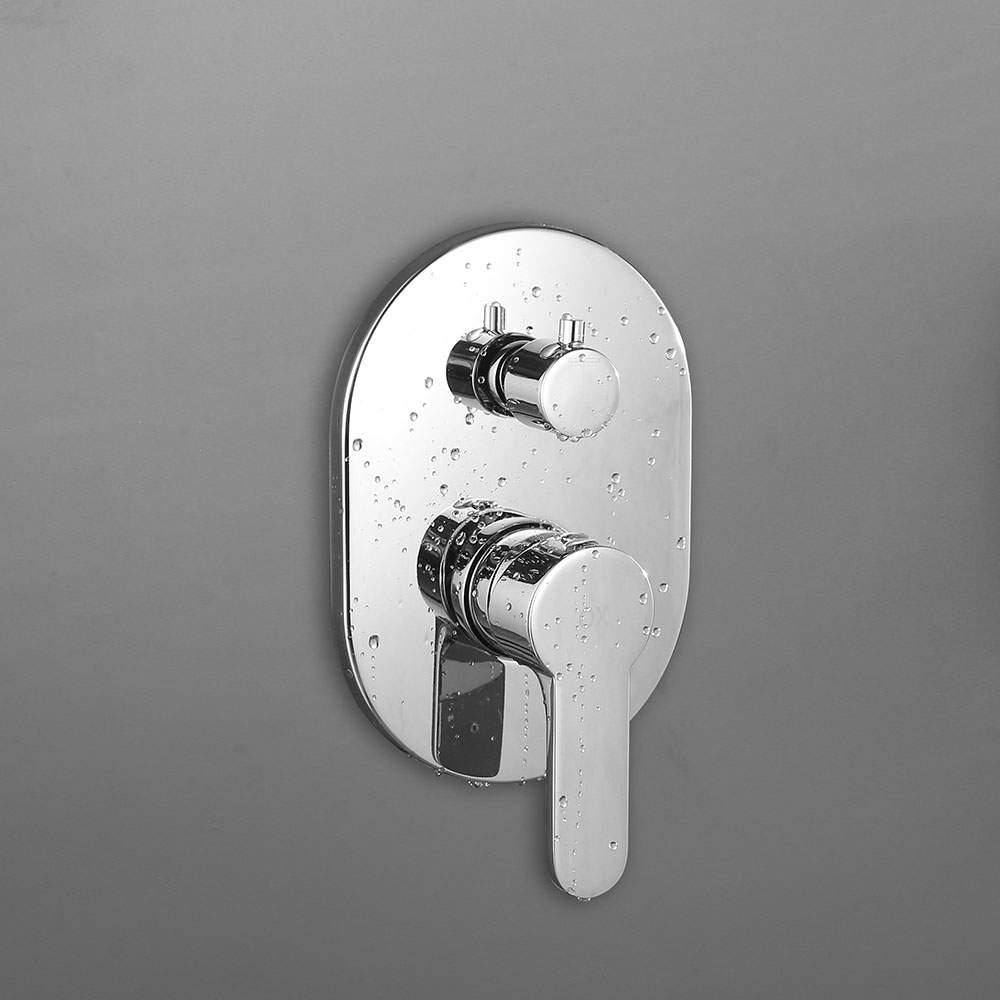 Kibath Grifo De Ducha Empotrada monomando VAL equipo de pared acabado cromo brillo fabricado en latón - Imagen 3