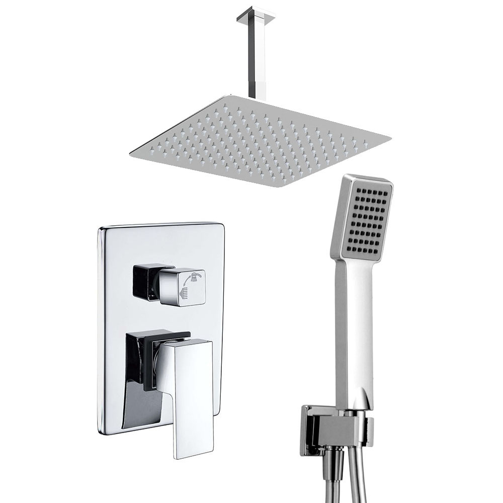 Kibath Grifo De Ducha Empotrada monomando CASI equiipo de techo acabado cromo brillo fabricado en latón