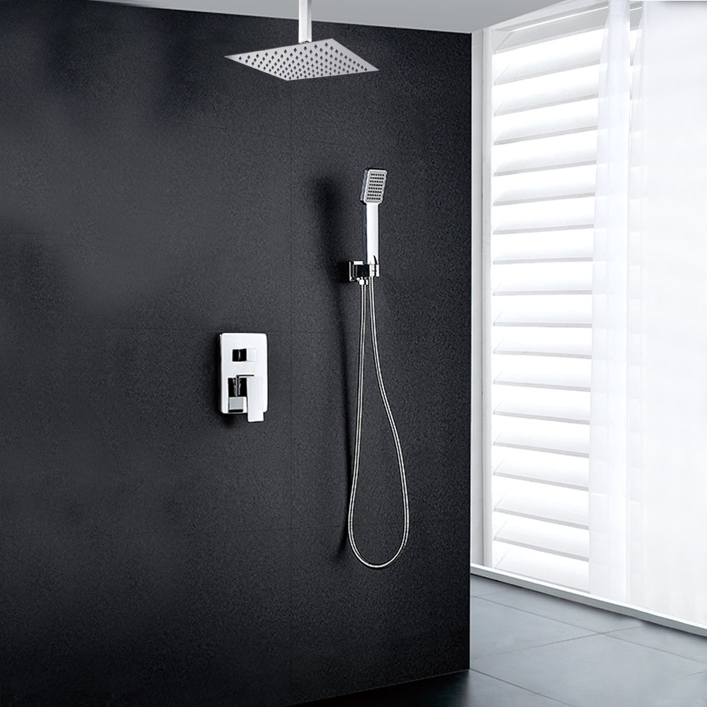 Kibath Grifo De Ducha Empotrada monomando CASI equiipo de techo acabado cromo brillo fabricado en latón - Imagen 2