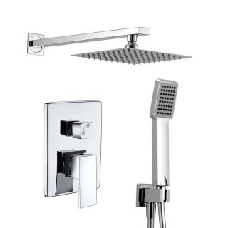 Kibath Grifo De Ducha Empotrada monomando CASI equipo de pared acabado cromo brillo fabricado en latón