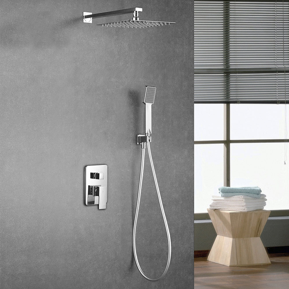 Kibath Grifo De Ducha Empotrada monomando CASI equipo de pared acabado cromo brillo fabricado en latón - Imagen 2