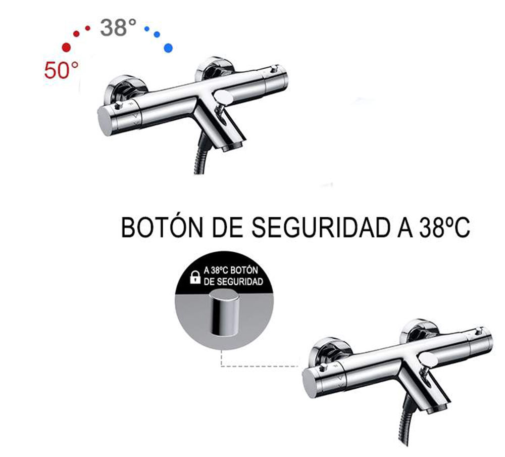 Kibath Grifo De Bañera termostático BRA (solo grifo) acabado cromo brillo fabricado en latón - Imagen 6