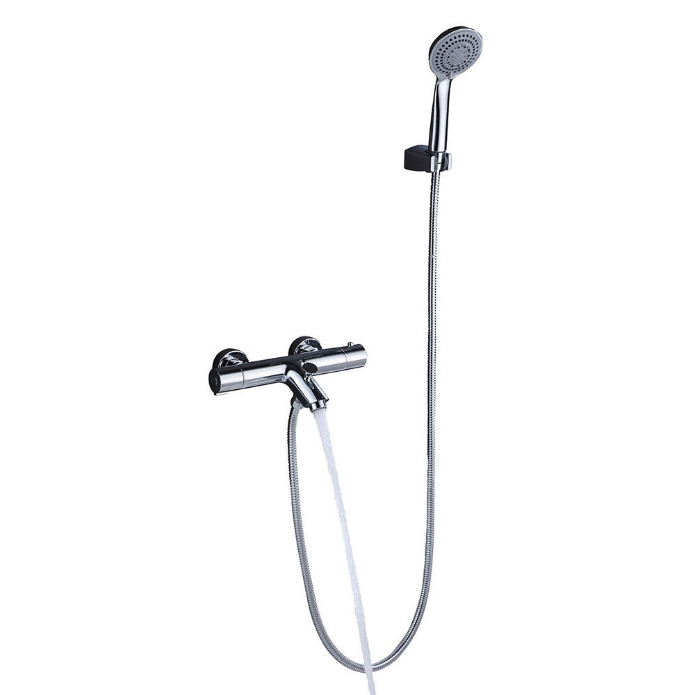 Kibath Grifo De Bañera termostático BRA con barra de ducha acabado cromo brillo fabricado en latón - Imagen 3