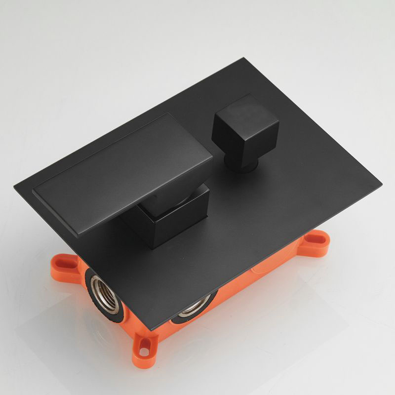 Kibath Grifo De Ducha Empotrada monomando CASI solo grifo acabado negro mate fabricado en latón - Imagen 2