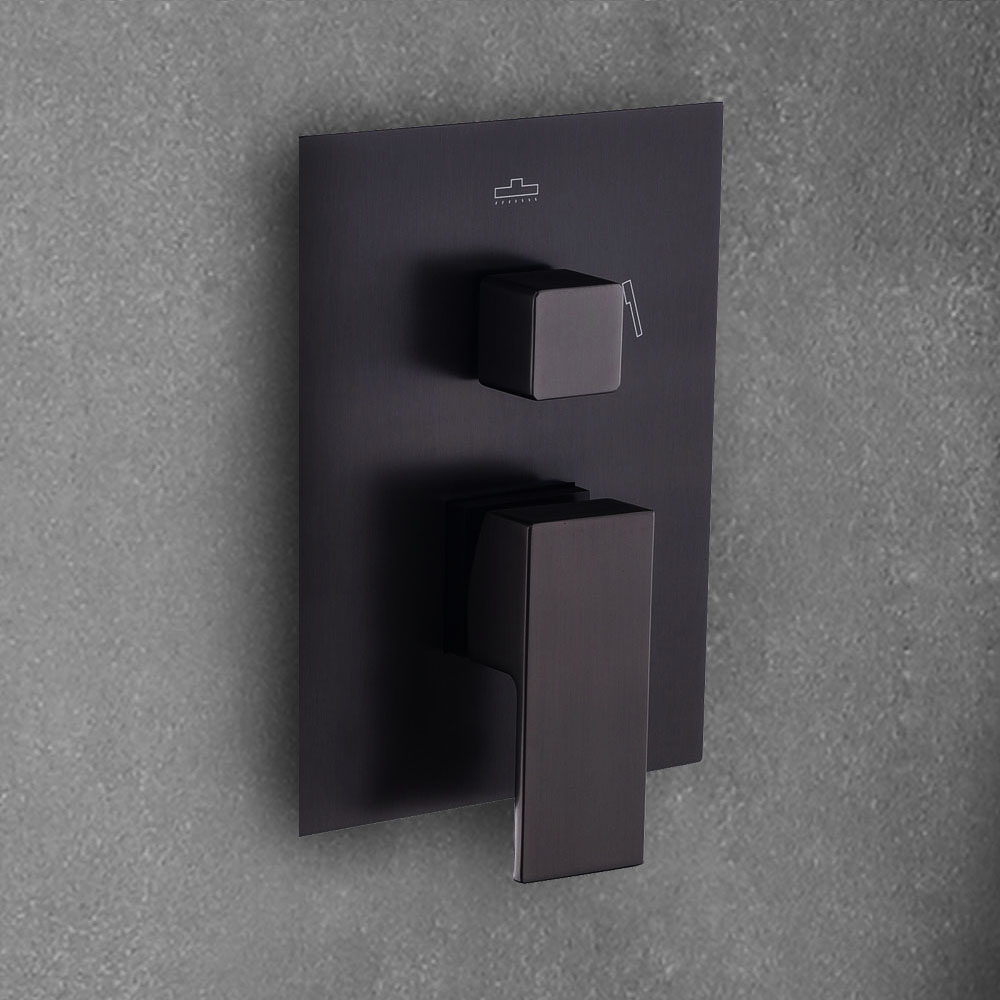 Kibath Grifo De Ducha Empotrada monomando CASI solo grifo acabado negro mate fabricado en latón - Imagen 3