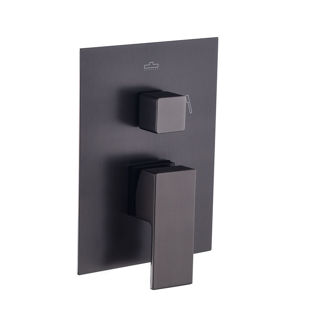 Kibath Grifo De Ducha Empotrada monomando CASI equipo de techo acabado negro mate fabricado en latón - Imagen 4