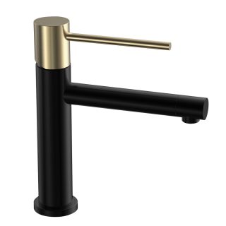 Kibath Grifo De Lavabo monomando ZUÑI acabado negro mate fabricado en latón