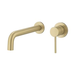 Kibath Grifo Empotrado de Lavabo monomando acabado ORO CEPILLADO fabricado en latón