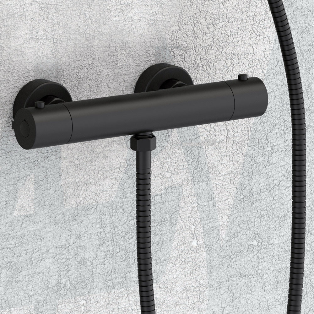 Kibath Grifo de Ducha termostático acabado NEGRO mate fabricado en latón - Imagen 3