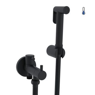 Kibath Grifo WC HIGIENE ÍNTIMA 1 agua NEGRO MATE fabricado en latón