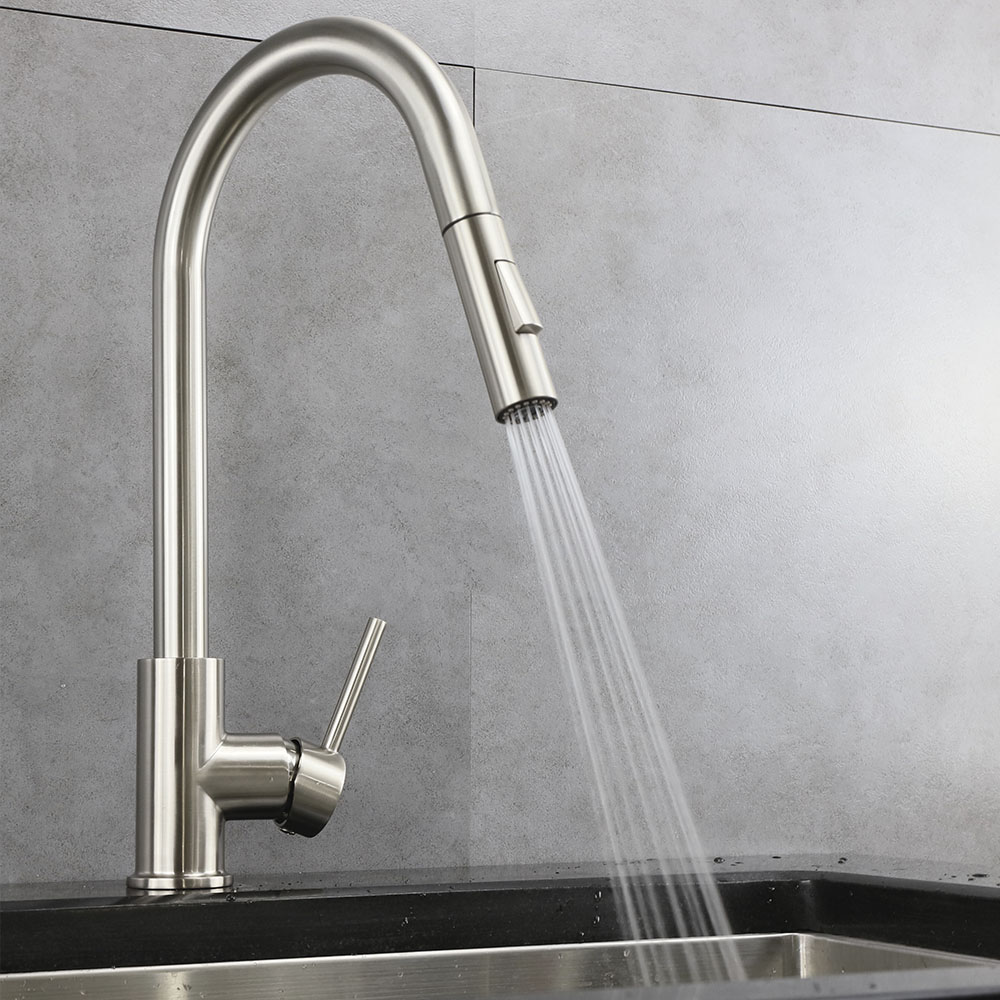 Kibath Grifo De Fregadero MON extraible de acabado cromo brillo fabricado en latón - Imagen 2