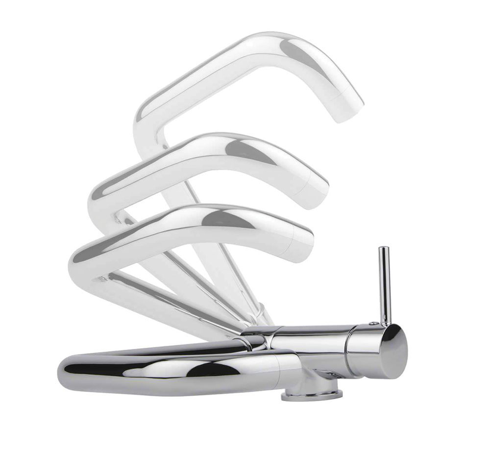 Kibath Grifo De Fregadero abatible de acabado cromo brillo fabricado en latón - Imagen 3