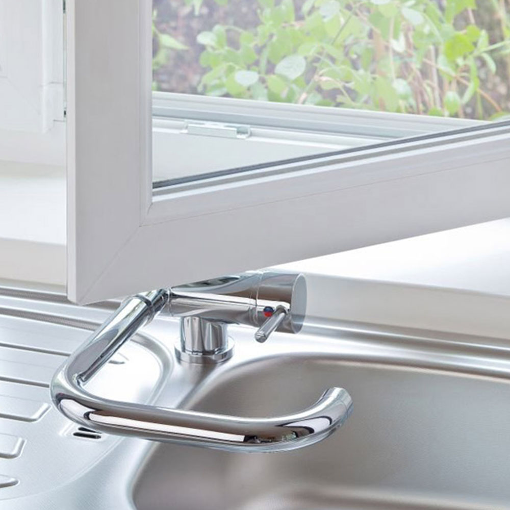 Kibath Grifo De Fregadero abatible de acabado cromo brillo fabricado en latón - Imagen 4