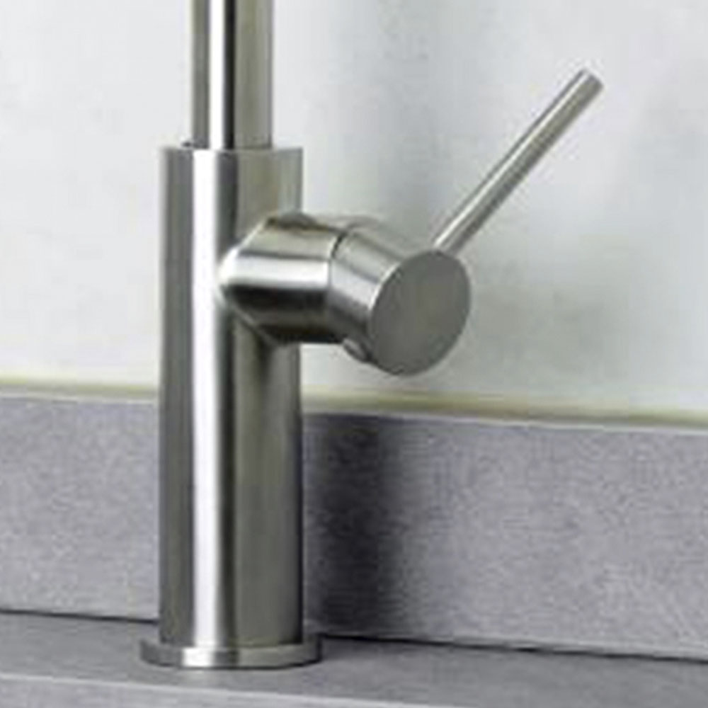 Kibath Grifo De Fregadero FAL de acabado cromo cepillado fabricado en latón - Imagen 3