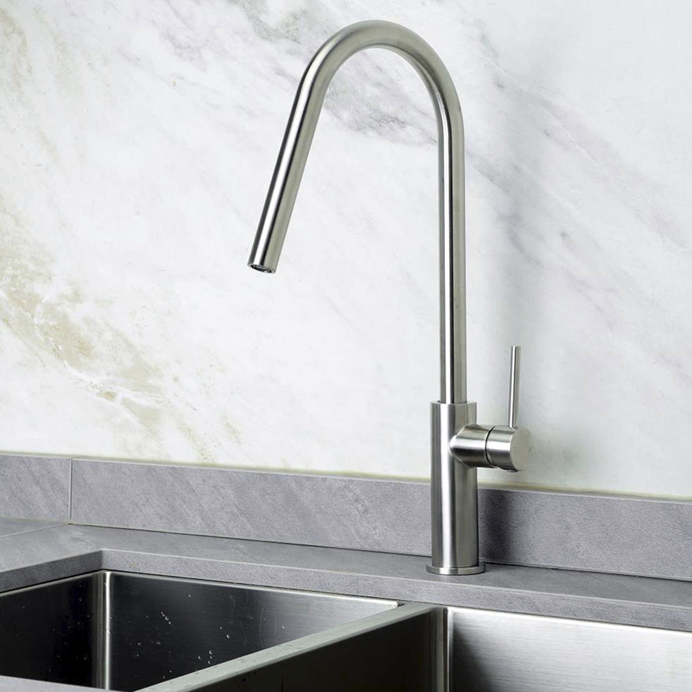 Kibath Grifo De Fregadero FAL de acabado cromo cepillado fabricado en latón - Imagen 6