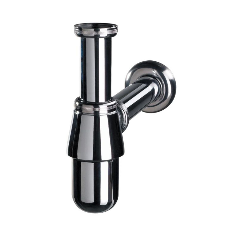 Kibath Sifón Desague redondo BOT acabado cromo brillo fabricado en latón - Imagen 4