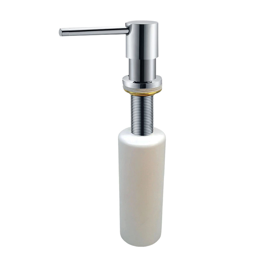 Kibath Dosificador de Gel para empotrar en encimera redondo fabricado en latón - Imagen 5