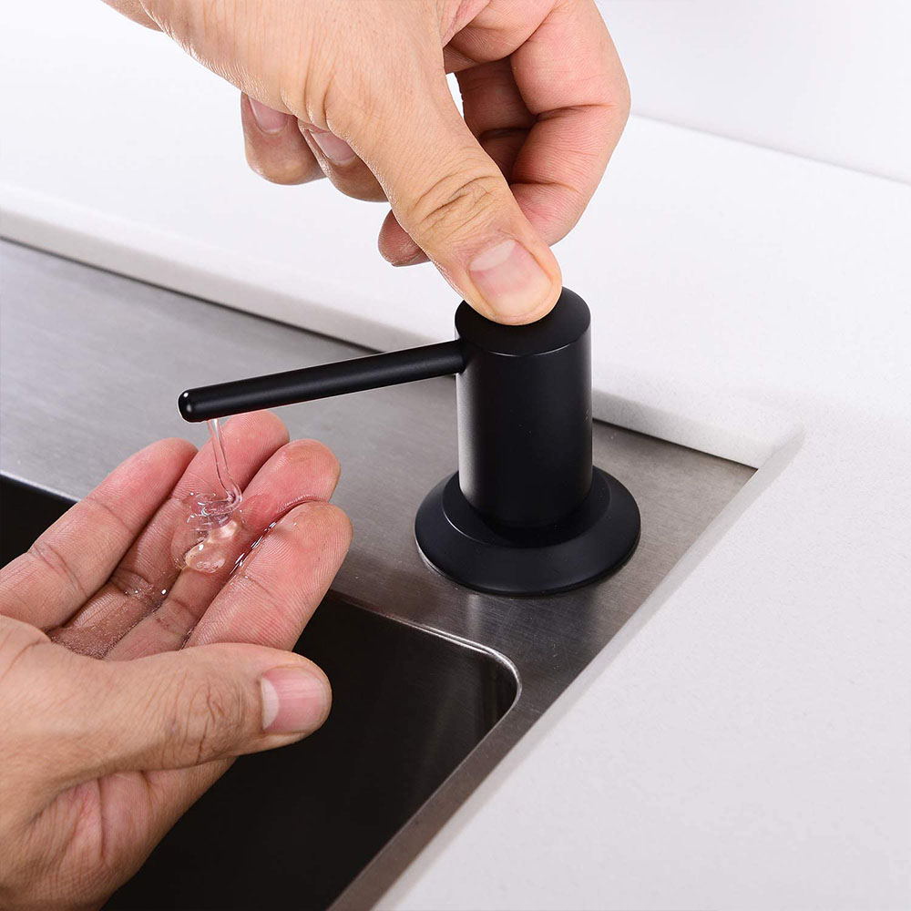 Kibath Dosificador de Gel para empotrar en encimera redondo fabricado en latón - Imagen 7