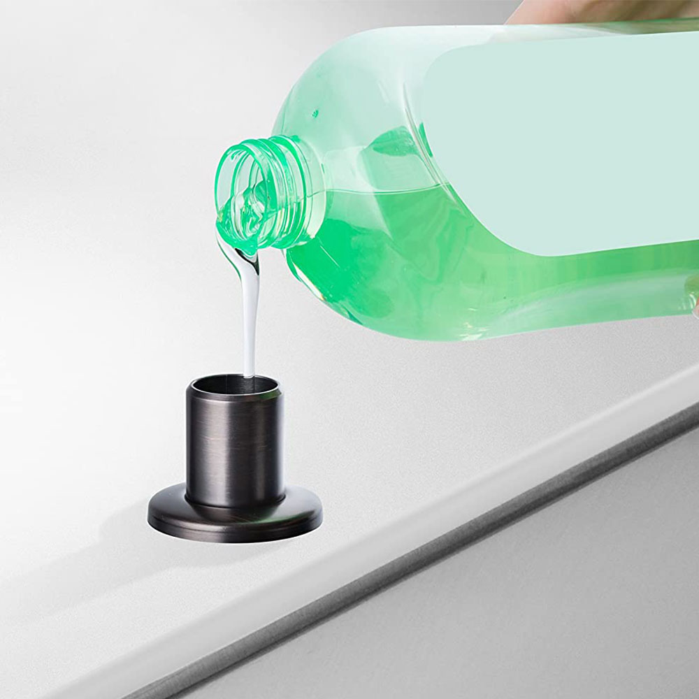 Kibath Dosificador de Gel para empotrar en encimera redondo fabricado en latón - Imagen 9