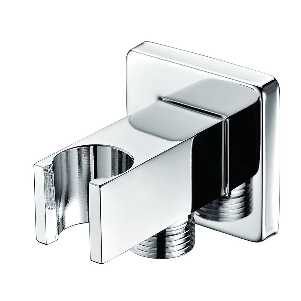 Kibath Soporte Con Toma De Agua cuadrado acabado cromo brillo fabricado en latón - Imagen 6