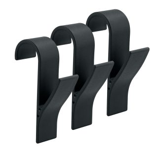 Kibath Pack 3 Ganchos Radiador Secatoallas Negro Mate  Perchas ABS Resistentes para Toallas y Albornoces | Fácil Colocación sin Taladros