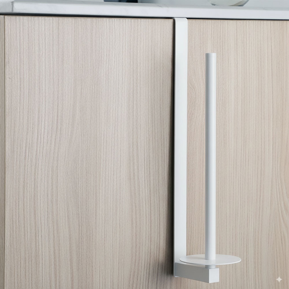 Kibath Percha lateral portarrollos acabado BLANCO MATE fabricado en acero inoxidable - Imagen 4