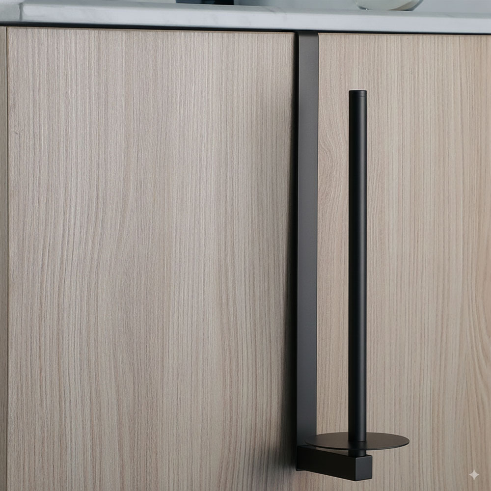 Kibath Percha lateral portarrollos acabado NEGRO MATE fabricado en acero inoxidable - Imagen 4