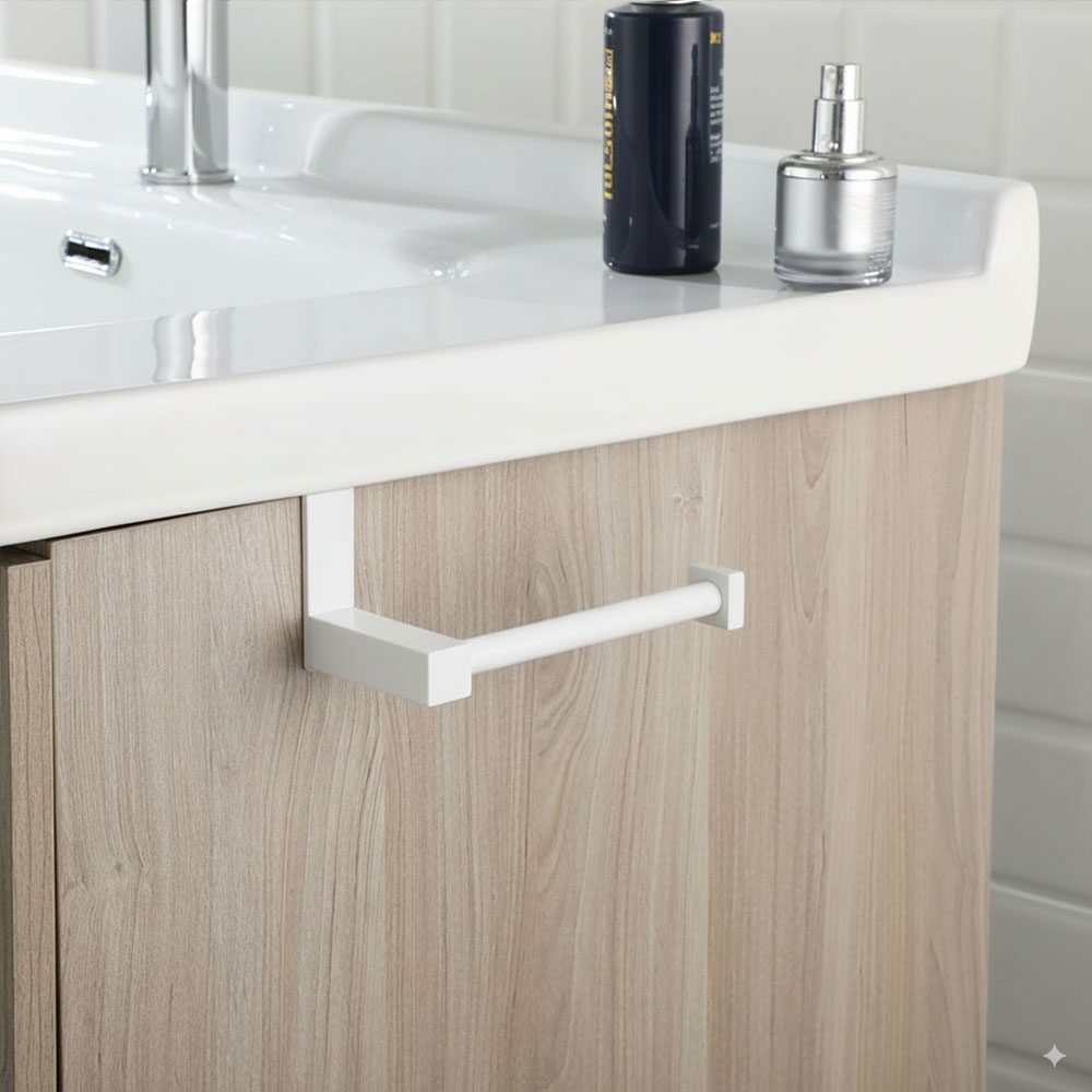 Kibath Portarrollos sin taladros de 20 acabado BLANCO mate fabricado en acero inoxidable - Imagen 2