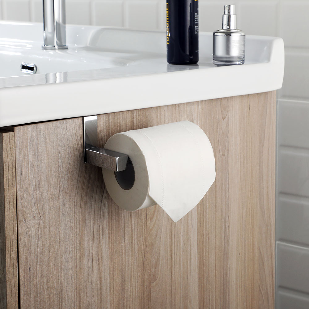 Kibath Portarrollos de 14,5 cm sin taladros acabado cromo brillo de acero inoxidable - Imagen 4