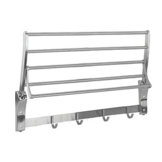 Kibath Toallero Con Perchas horizontal abatible acabado cromo brillo fabricado en latón