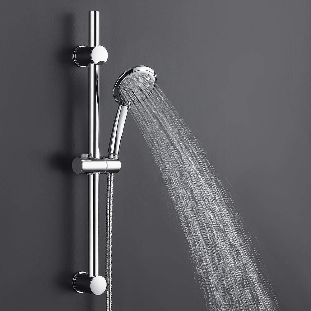 Kibath Barra De Ducha de 65,5 cm DUR con equipo, acabado cromo brillo fabricado en latón - Imagen 2