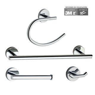 Kibath Pack Accesorios Baño de MED acabado cromo brillo de acero inoxidable