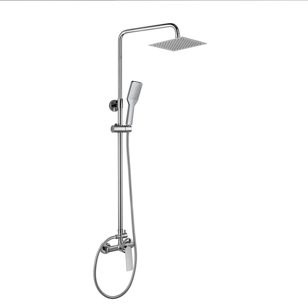 Kibath Pack monomando UGO columna y grifo acabado cromo brillo fabricado en latón - Imagen 2