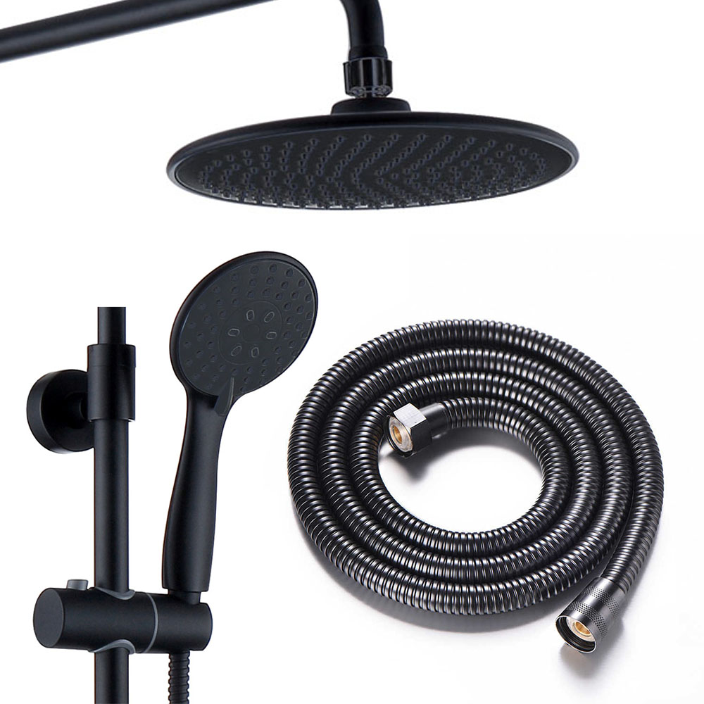 Kibath Pack Columna ducha termostática redonda 85-115 cm cromo brillo + Cesta portageles SOL rectangular para colgar en grifería - Imagen 6